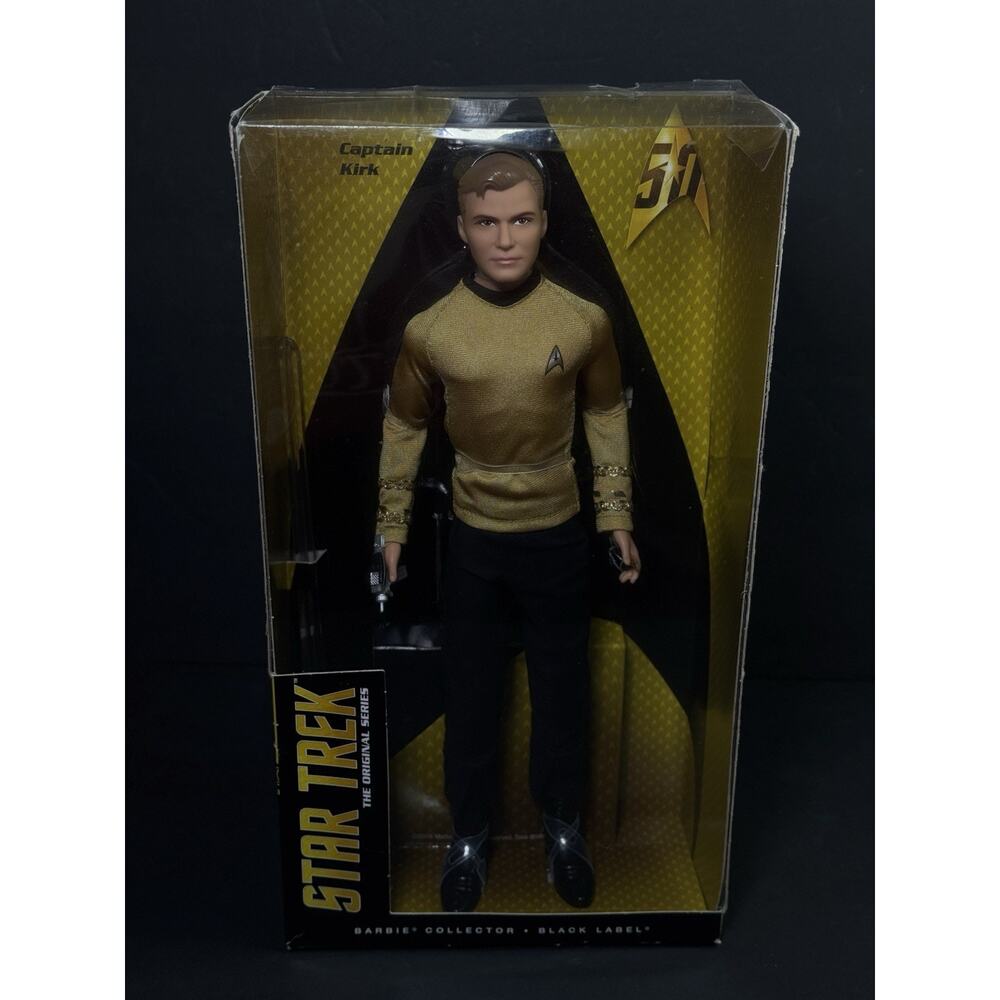 Barbie Collector Star Trek 50th Anniversary Capt Kirk Black Label Boxed Shatner